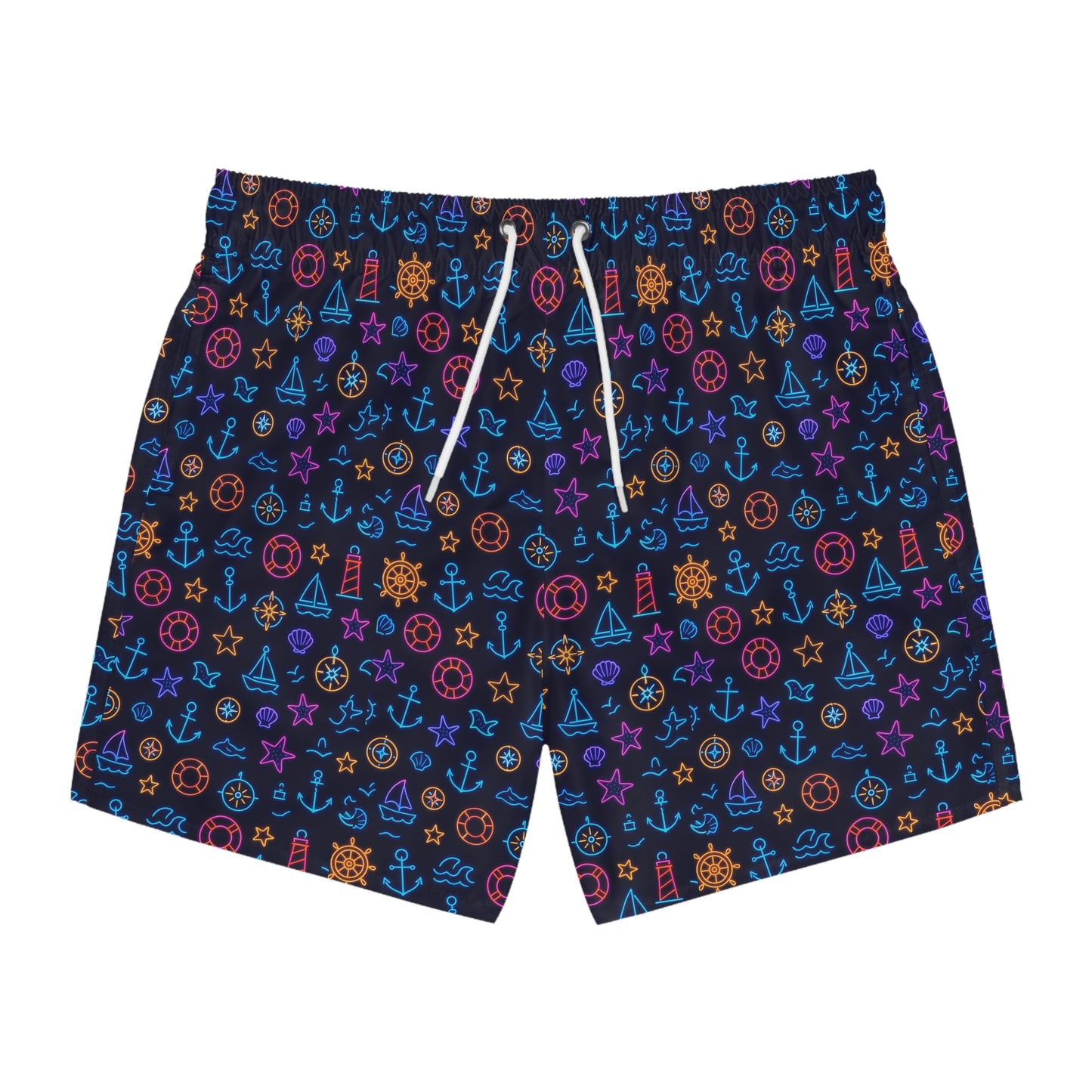 Nautical-Inspired Swim Trunks for Summer Fun, Beachwear, Vacation Ready, Pool Party, Maritime Design, Gift for Travelers