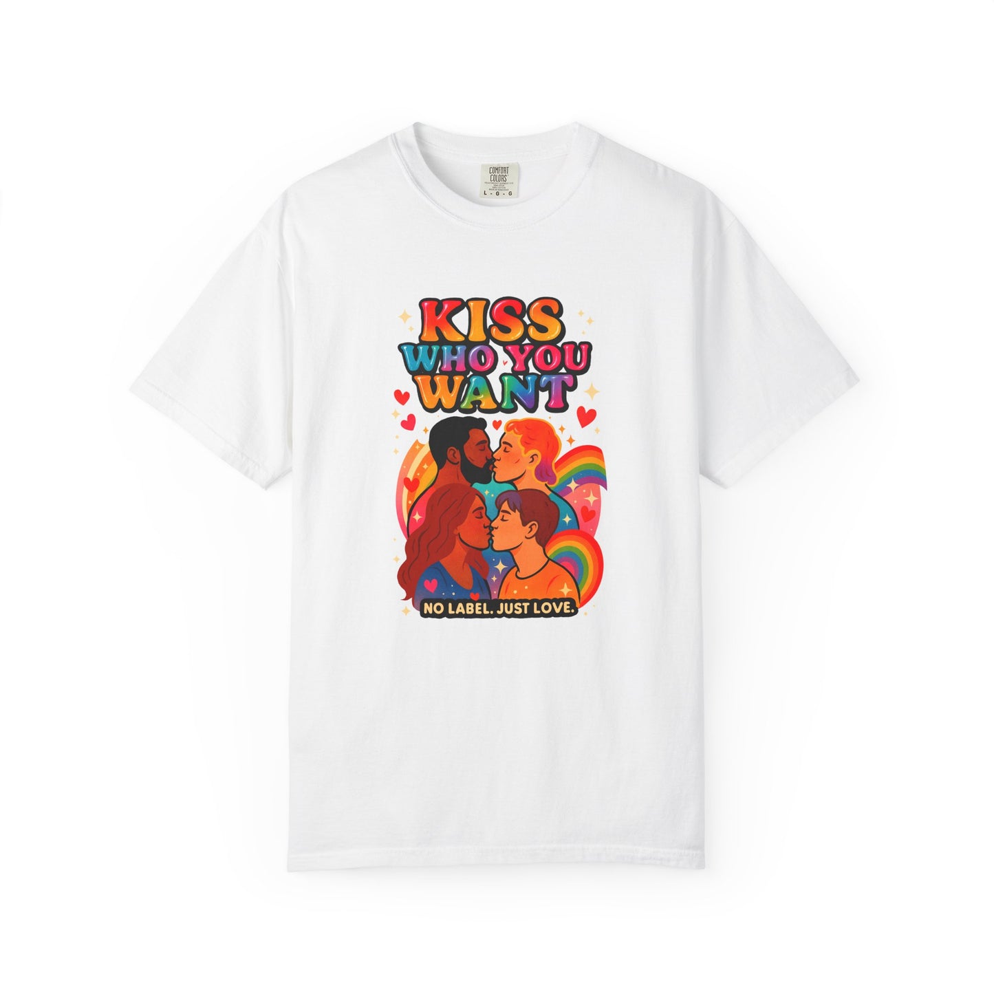 Kiss Who You Want T-Shirt, Unisex Garment-Dyed Tee, Pride Shirt, LGBTQ+ Apparel, Love Wins Tee