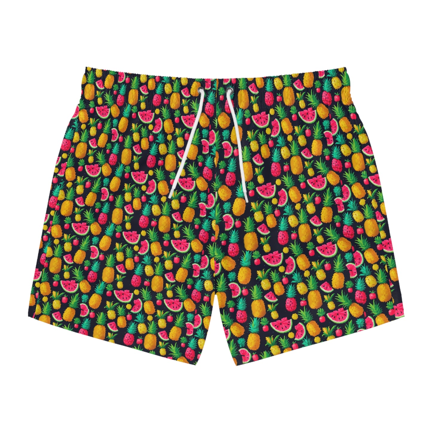 Tropical Fruit Swim Trunks, Colorful Beach Shorts, Summer Poolwear, Vacation Swimwear, Fun Men's Swim Trunks