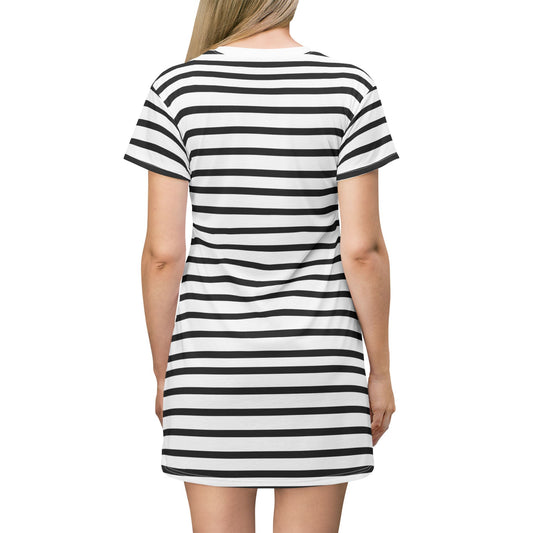Chic Striped T-Shirt Dress, Summer Casual Dress, Beach Outfit, Loungewear, Gift for Her, Vacation Essentials