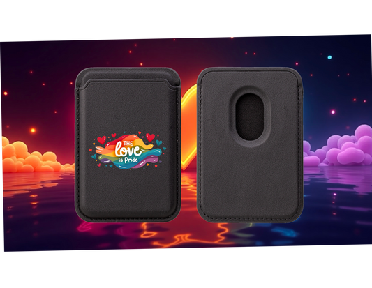 Vegan Magnetic Wallet - Love is Pride Design, Eco-Friendly Card Holder, LGBTQ+ Accessory, Pride Month Gift, Minimalist Wallet