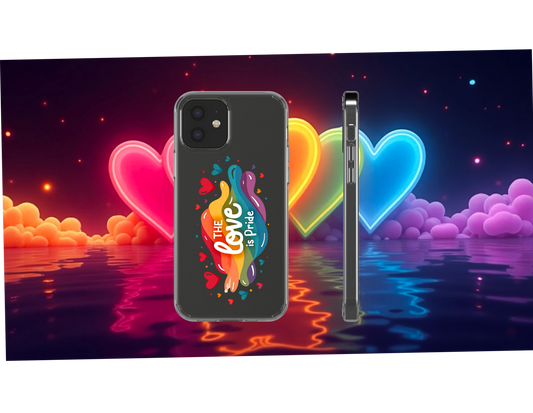 Pride Love Clear Phone Case, LGBTQ+ Accessories, Colorful Phone Cover, Gift for Friends, Cute Clear Cases, Pride Month Decor