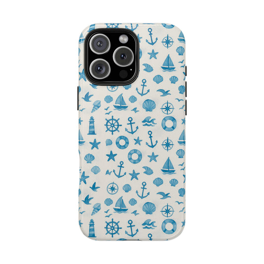 Nautical Tough Phone Cases with Ocean Theme, Coastal Decor, Beach Lover Gift, Summer Vibes, Marine Pattern Accessories