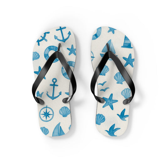 Nautical Flip Flops, Beach Sandals, Summer Footwear, Coastal Vibes, Vacation Essentials, Ocean-Inspired Design