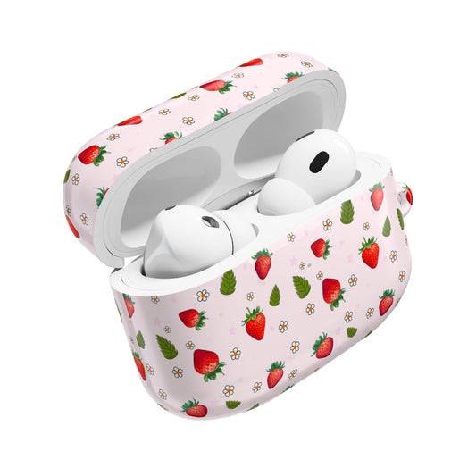 Strawberry AirPod Case, Cute Strawberry Design, Gift for Her, Wireless Earbud Case, Trendy Accessories, Spring Vibes