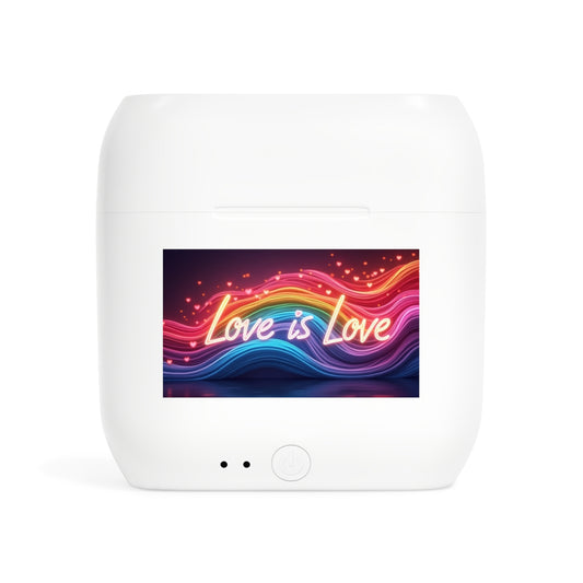 Love is Love Wireless Earbuds Case, LGBTQ+ Earbud Cover, Colorful Earbud Storage, Pride Gift, Music Lover Accessory, Rainbow Headphones